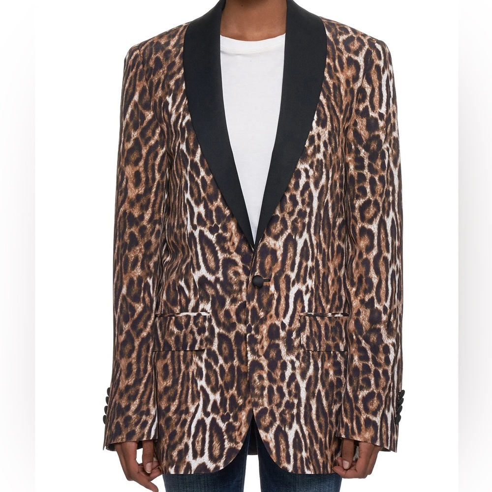 R13 Leopard Print Blazer Jacket